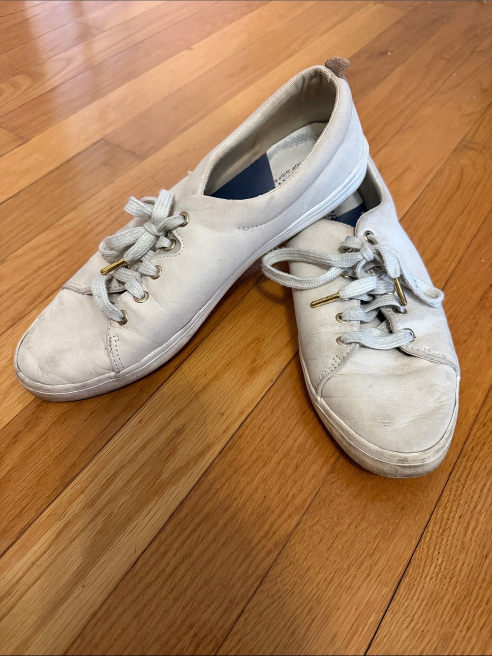 Sperry Women's Cream Lace-Up Low-Top Sneakers